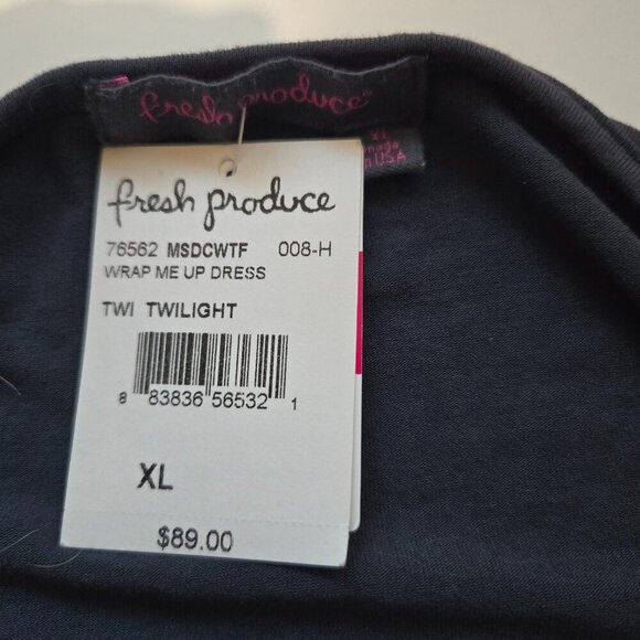 NWT Fresh Produce Midi Wrap Me Up Dress Twilight Dark Gray - Sz XL - Picture 8 of 10
